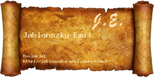 Jablonszky Emil névjegykártya