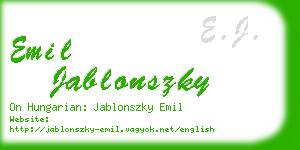 emil jablonszky business card